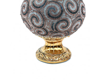 Furnings - Ambrose Gold Plated Crystal Embellished Ceramic Vase (8 In. x 8 In. x 13 In.)