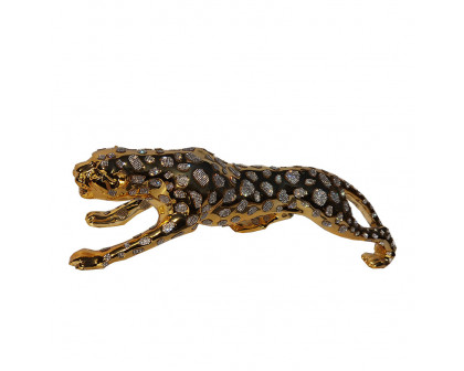 Furnings Ambrose Diamond Encrusted Gold Plated Panther - Large