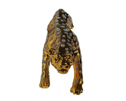 Furnings Ambrose Diamond Encrusted Gold Plated Panther - Large