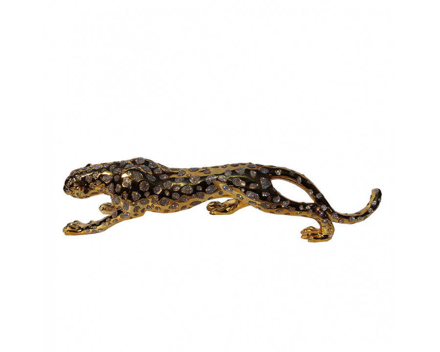 Furnings Ambrose Diamond Encrusted Gold Plated Panther - Small