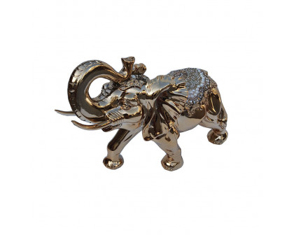 Furnings - Ambrose Gold Plated Happy Elephant (11.5" x 5" x 8.5")