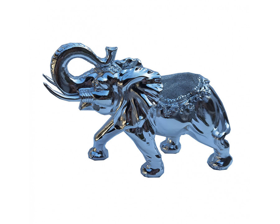 Furnings - Ambrose Chrome Plated Happy Elephant (11.5" x 5" x 8.5")