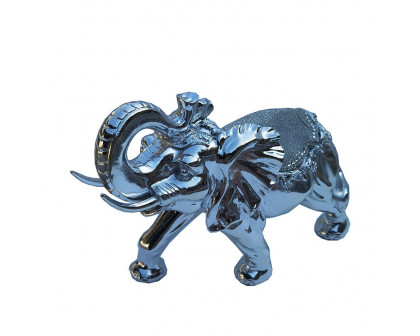 Furnings - Ambrose Chrome Plated Happy Elephant (11.5" x 5" x 8.5")