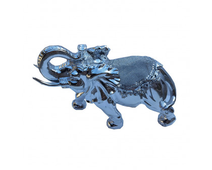 Furnings - Ambrose Chrome Plated Happy Elephant (11.5" x 5" x 8.5")