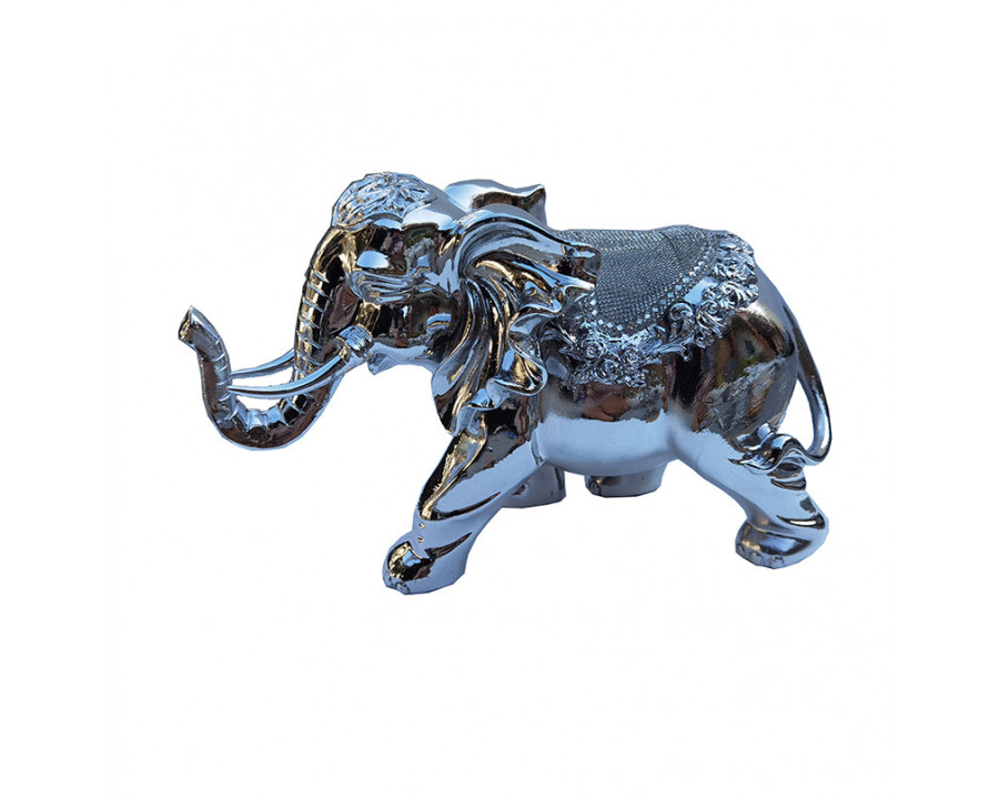 Furnings - Ambrose Chrome Plated Elephant (12" x 6" x 7.5")