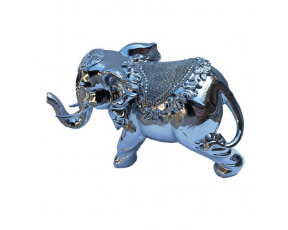 Furnings - Ambrose Chrome Plated Elephant (12" x 6" x 7.5")