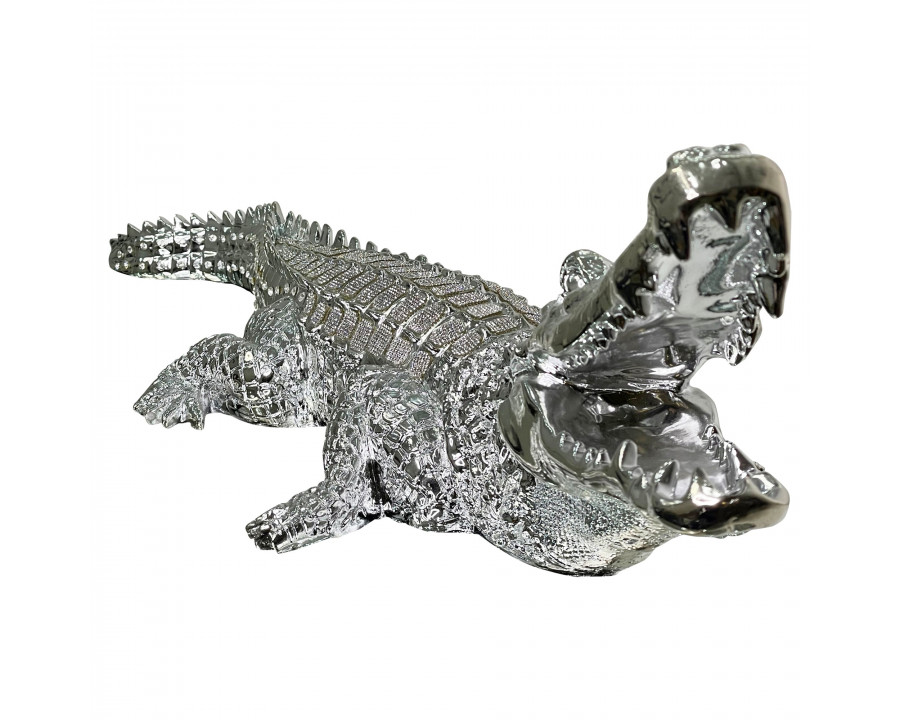 Furnings - Ambrose Diamond Encrusted Chrome Plated Crocodile