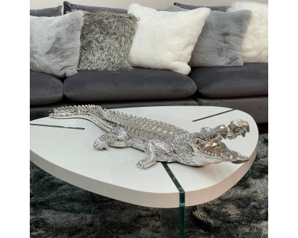 Furnings - Ambrose Diamond Encrusted Chrome Plated Crocodile