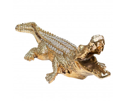 Furnings - Ambrose Diamond Encrusted Gold Plated Crocodile