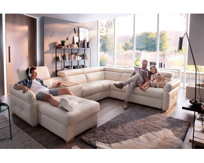 Gala - Massimo Sectional Left Chaise with Storage, Bar Element, Electric Recliner and Bed