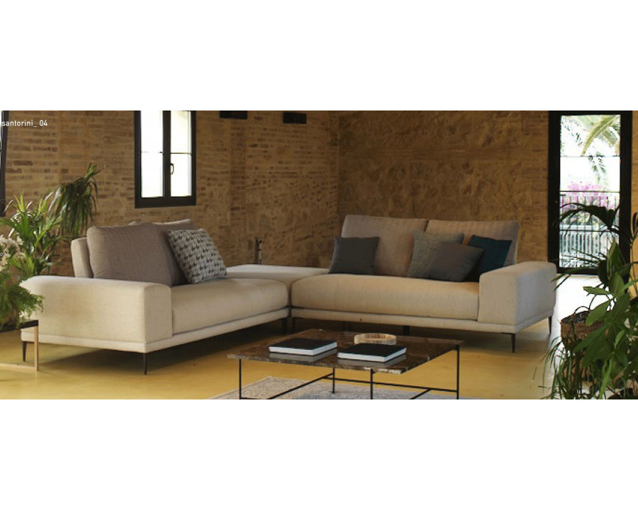 Gamamobel - Santorini Square Arms Symmetrical Sectional in Series 11 Fabric