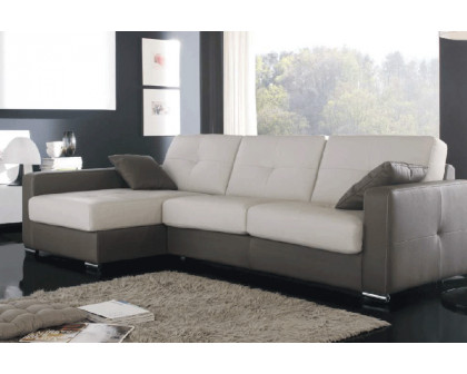 Gamamobel - Sleep Square Arms Left Facing Sectional in Lux Leather