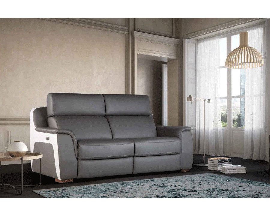 Gamamobel - Euro Pillow Top Arms Relax Loveseat with 2 Recliners in Lux Leather