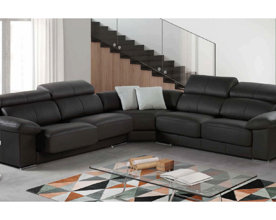 Gamamobel - Dandy Square Arms Symmetrical Sectional in Lux Leather