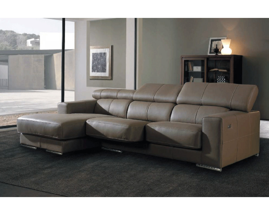 Gamamobel - Catai Left Facing L-Shaped Corner Sofa Chaice in Lux Leather