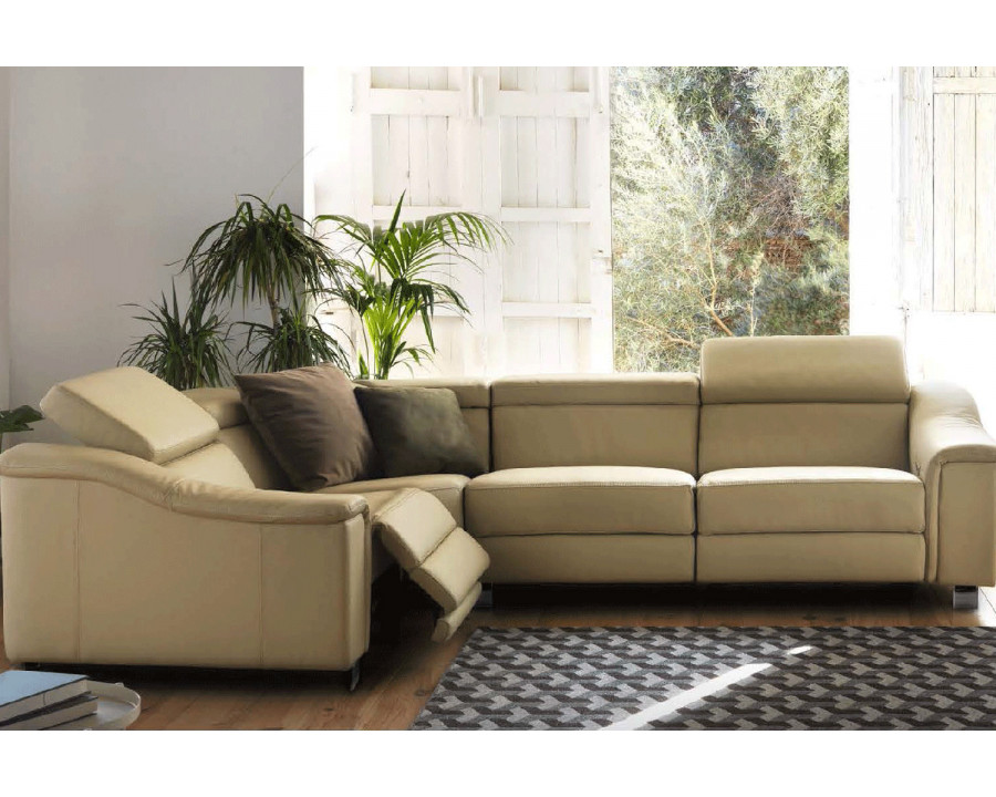 Gamamobel - Portofino Pillow Top Arms Left Facing Sectional in Lux Leather