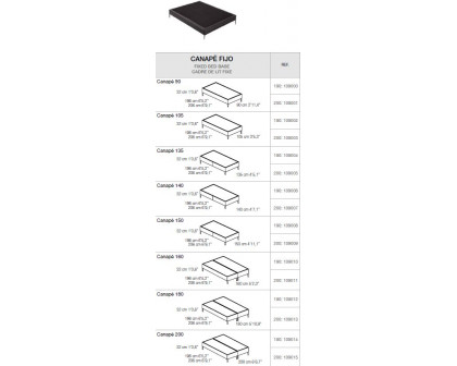 Gamamobel Canape Fixed Base Bed Frame