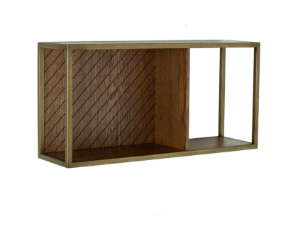 GFURN - Willingham Wall Shelf in Boston Cherry/Brass