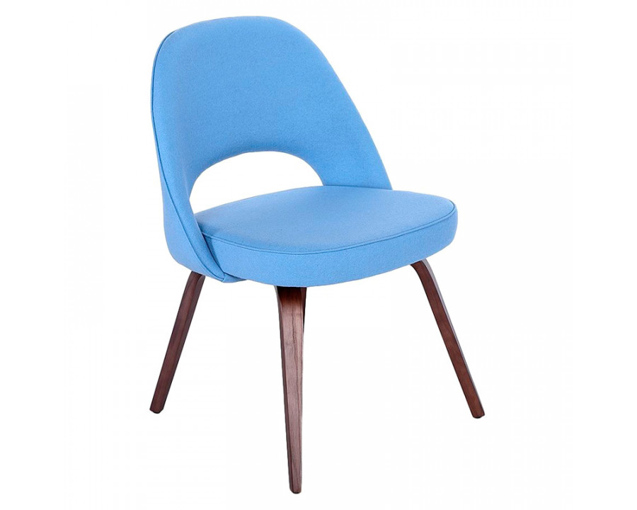 GFURN Sienna Executive Side Chair - Light Blue/Walnut