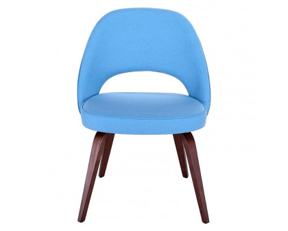 GFURN™ Sienna Executive Side Chair - Light Blue/Walnut