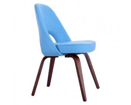 GFURN™ Sienna Executive Side Chair - Light Blue/Walnut