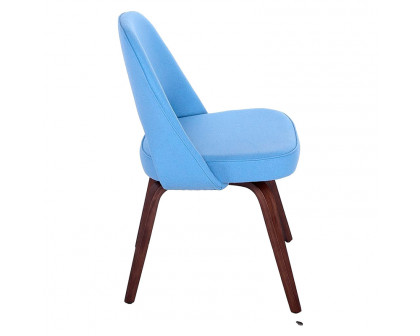 GFURN™ Sienna Executive Side Chair - Light Blue/Walnut