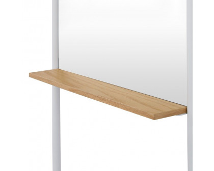 GFURN - Artemisia Slim Leaning Mirror in White/Wood