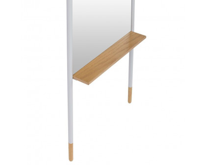 GFURN - Artemisia Slim Leaning Mirror in White/Wood