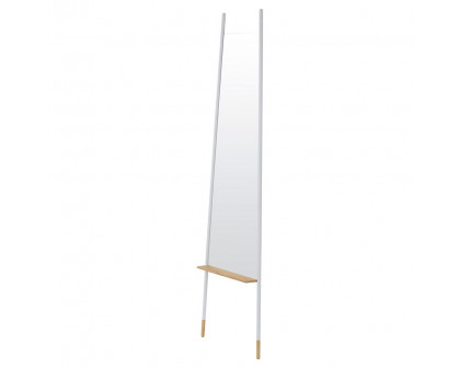 GFURN - Artemisia Slim Leaning Mirror in White/Wood