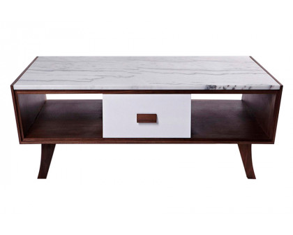 GFURN - Vera Wood & Marble Coffee Table in Walnut