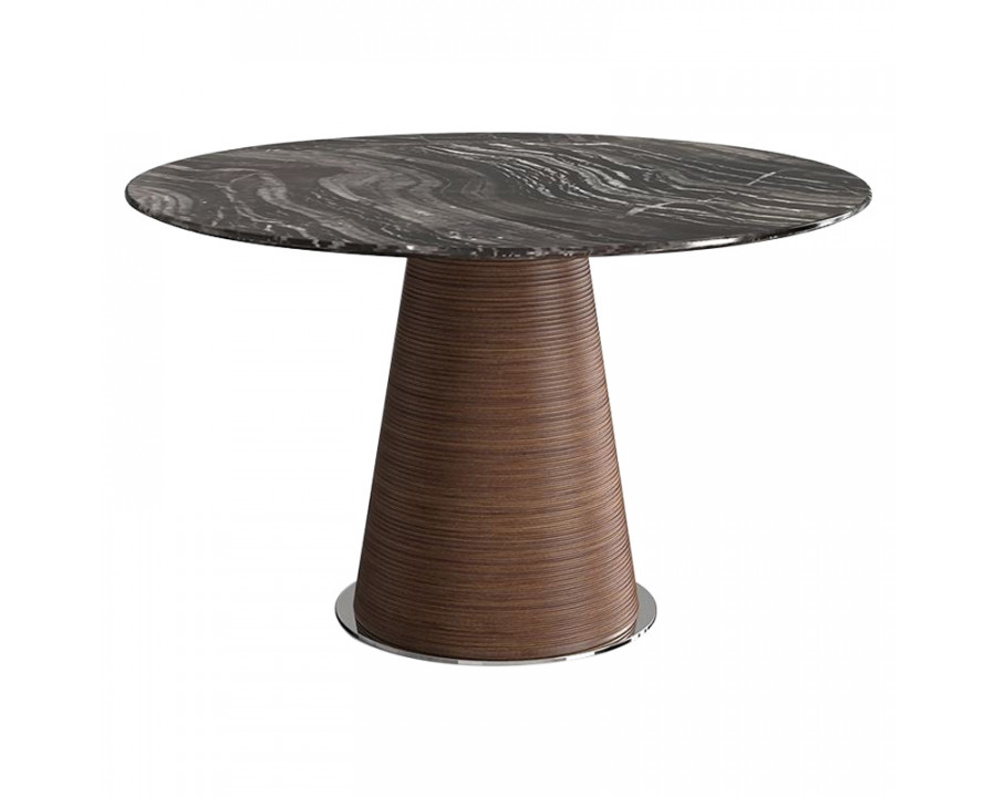 GFURN Isak Dining Table - Black Marble/Walnut, Small