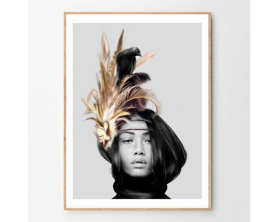 GFURN Crow And Feathers Print - Colorful, 70 x 100cm