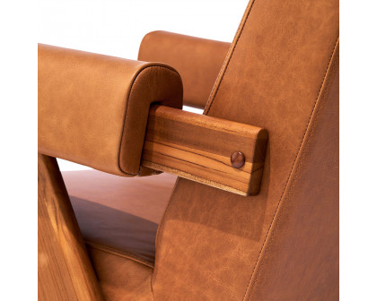 GFURN Debora Lounge Chair - Walnut/Caramel Leather