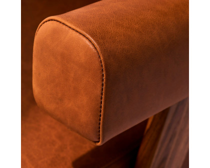 GFURN Debora Lounge Chair - Walnut/Caramel Leather