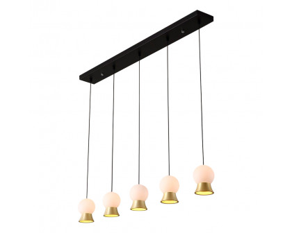 GFURN Hope Pendant Lamp - Gold/Black/White, 5 bulbs