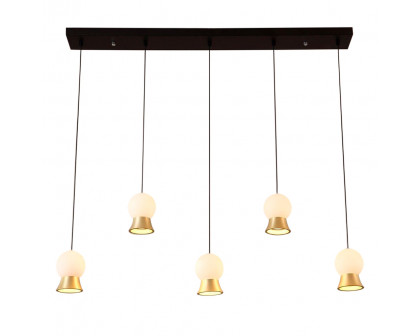 GFURN Hope Pendant Lamp - Gold/Black/White, 5 bulbs