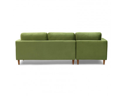 GFURN Bente Tufted Velvet Sectional Sofa - Green, Left Sectional