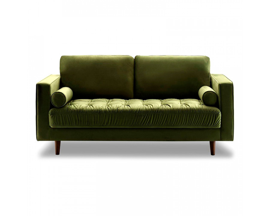 GFURN - Bente Tufted Velvet Loveseat 2-Seater Sofa in Green