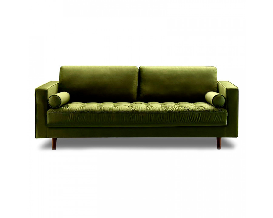 GFURN - Bente Tufted Velvet 3-Seater Sofa in Green