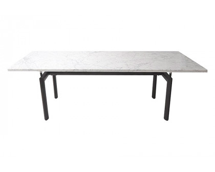 GFURN Roland Dining Table - White Marble/Black