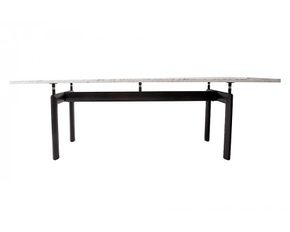 GFURN Roland Dining Table - White Marble/Black