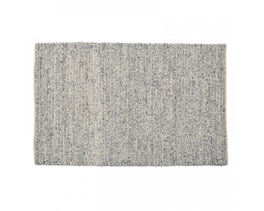 GFURN Rohan Handmade Wool Braided Rug - Beige/Gray, 5 x 7 ft