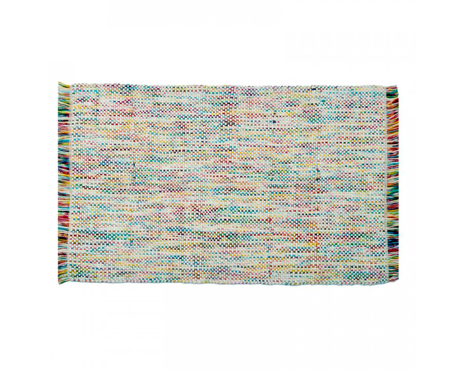 GFURN Karaan Handmade Wool Loop Rug - Colorful, 5 x 7 ft