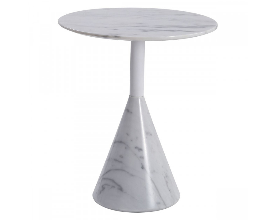 GFURN Cosette Marble Side Table - White, 50cm