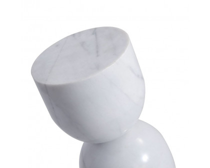 GFURN - Oceane Side Table in White Marble