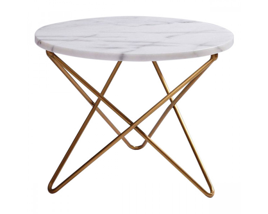 GFURN - Manon Marble Coffee/Side Table in White