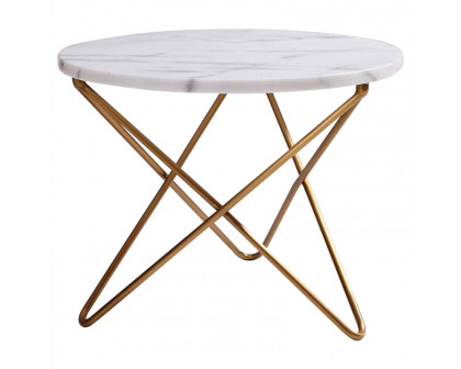 GFURN - Manon Marble Coffee/Side Table in White