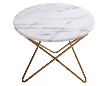 GFURN - Manon Marble Coffee/Side Table in White