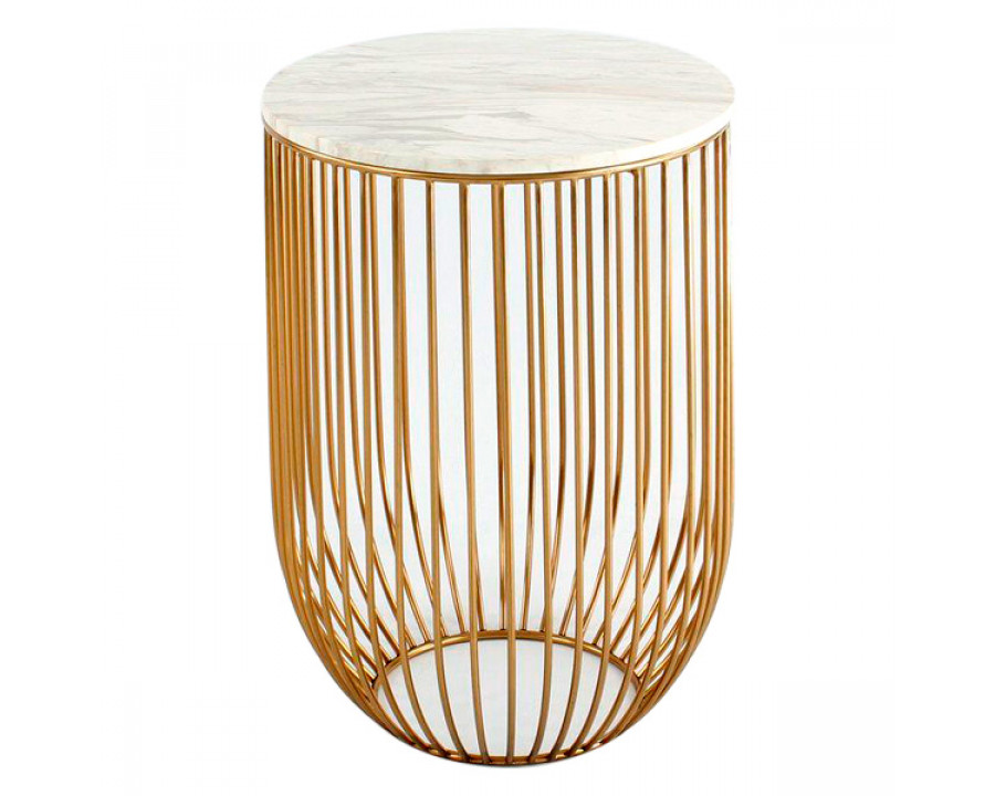 GFURN - Mie Side Table in Carrara Marble/Gold