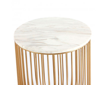 GFURN - Mie Side Table in Carrara Marble/Gold